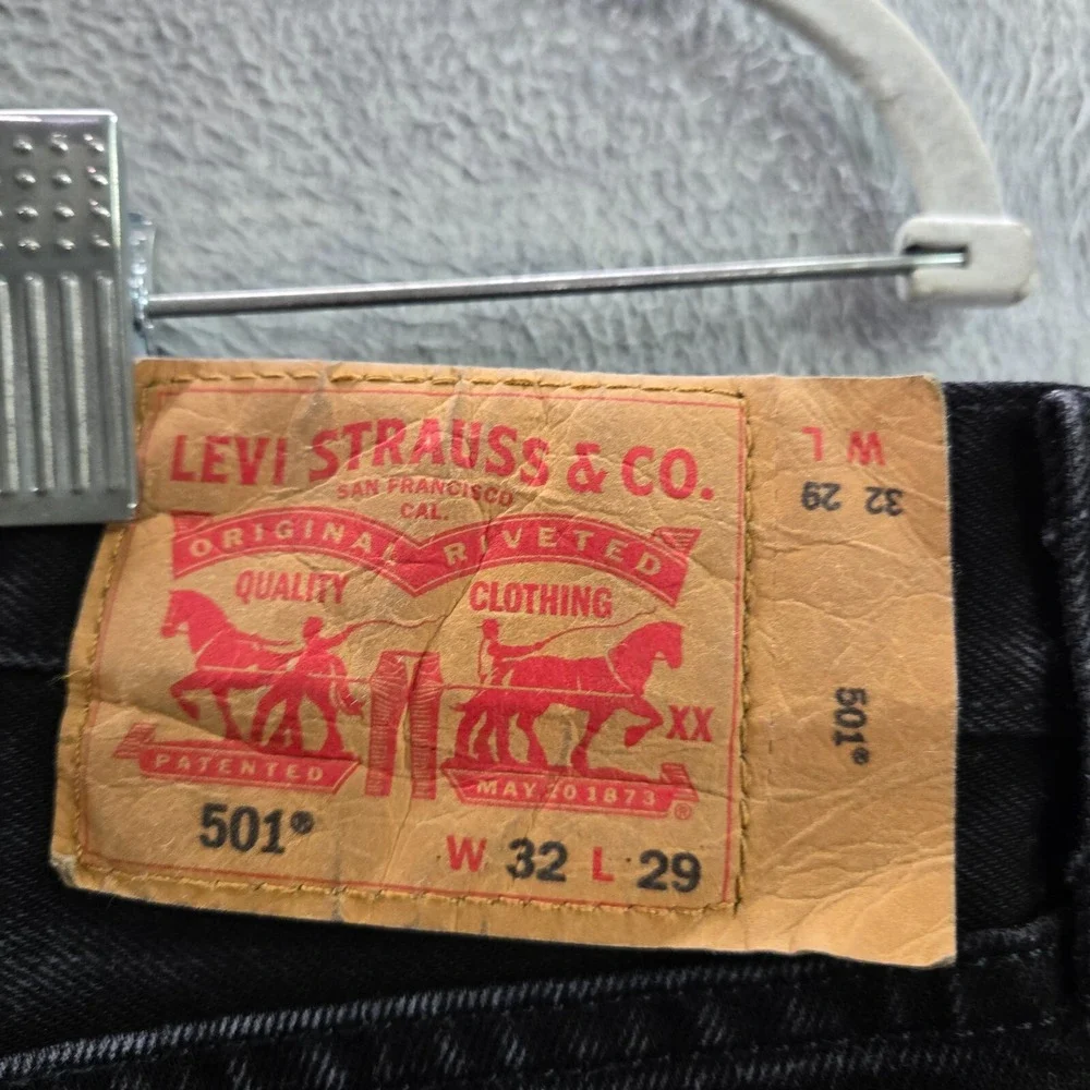 Levi's‎ Men Jeans 3xx29 Black 501 Cotton Elastane Button Fly Original Fit